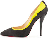 Thumbnail for your product : Christian Louboutin Tucsy Glitter & Patent Red Sole Pump, Black/Yellow
