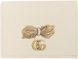 Gucci Off-White Leather Bow Card Holder