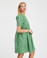 Thumbnail for your product : Vero Moda Women's Green Mini Dresses - Short Sleeve Check Dress - Size One Size, M at The Iconic