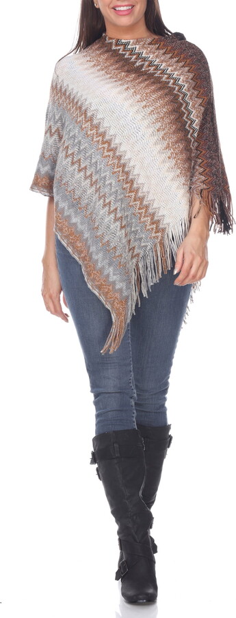 White Mark Fashion White Mark Women’s Mesila Fringe Poncho