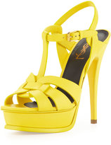 Thumbnail for your product : Saint Laurent Tribute High-Heel Leather Sandal, Mustard