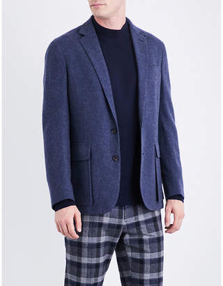 Ralph Lauren Purple Label Herringbone-pattern regular-fit cashmere jacket