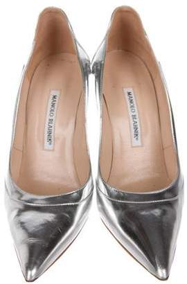 Manolo Blahnik Leather Pointed-Toe Pumps