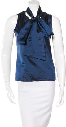 Piazza Sempione Tie-Accented Sleeveless Top