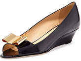 Thumbnail for your product : Kate Spade Theresa Patent Peep-Toe Bow Wedge
