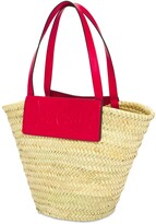 Thumbnail for your product : Christian Louboutin Large Loubishore Straw & Leather Tote