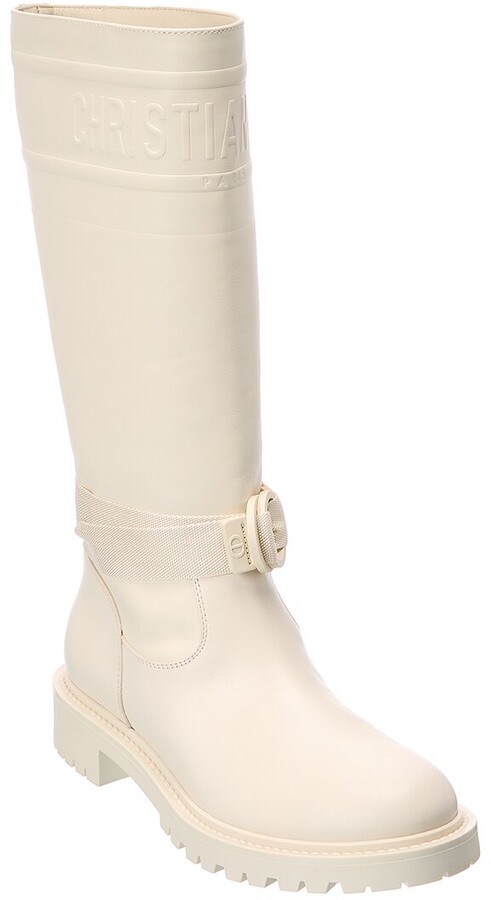 Shop Christian Dior Plain Leather Logo Boots Boots (KDI956VEA_S900) by シャリル