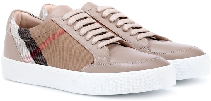 burberry salmond leather and fabric sneakers