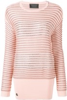 Thumbnail for your product : Philipp Plein Crystal Embellished Striped Jumper
