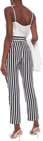Thumbnail for your product : L'Agence Abrienne Striped Silk Tapered Pants