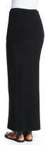 Thumbnail for your product : Donna Karan Ribbed-Top Long Cashmere Skirt, Black