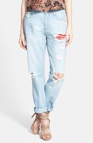Thumbnail for your product : Glamorous Distressed Boyfriend Jeans (Light Blue Heavy Wash)