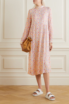 ganni floral print georgette dress