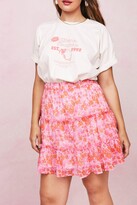 Thumbnail for your product : Nasty Gal Womens Plus Size Floral Print Relaxed Mini Skirt - Pink - 16