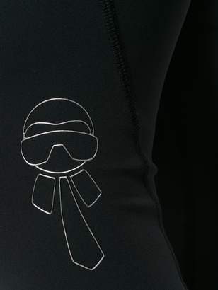 Fendi Karl motif embroidered leggings