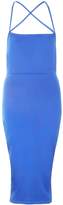 Thumbnail for your product : boohoo NEW Womens Double Slinky Low Strappy Back Midi Dress in Polyester