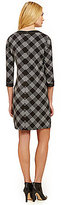 Thumbnail for your product : Jones New York Collection Faux-Leather-Trimmed Plaid Shift Dress