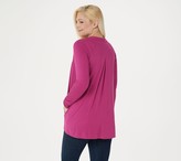 Thumbnail for your product : Logo by Lori Goldstein Rayon 230 Draped Front Cardigan