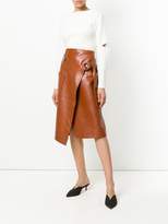 Thumbnail for your product : Petar Petrov asymmetric wrap midi skirt