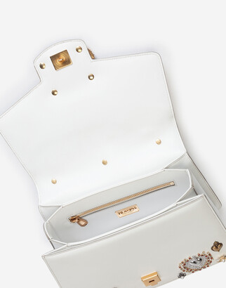 Dolce & Gabbana Amore Bag In Calfskin With Heart Embroidery