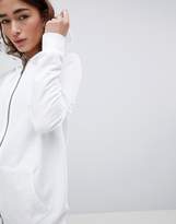 Thumbnail for your product : ASOS Petite DESIGN Petite zip through hoodie in white