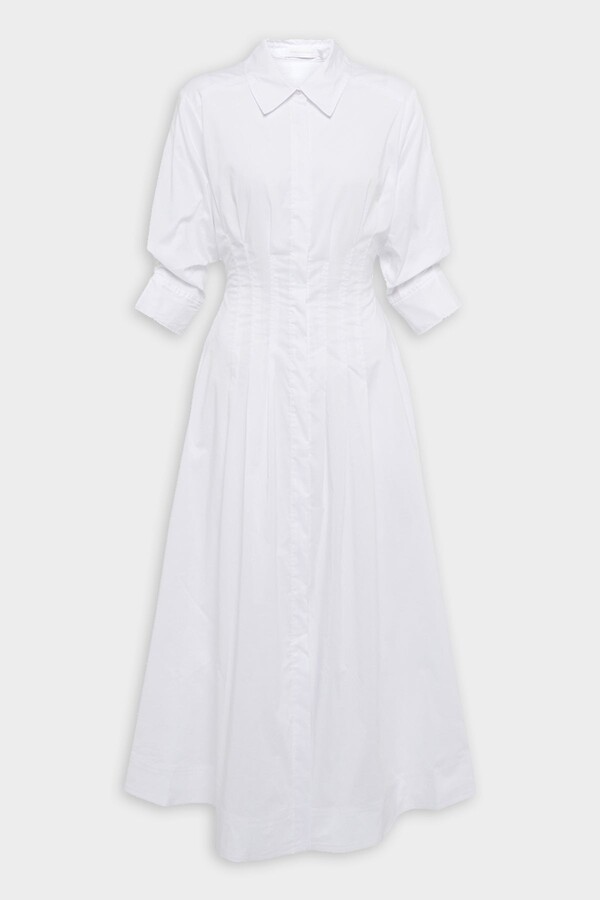 Simkhai Signature Jazz Cotton Poplin Midi Dress in White - ShopStyle