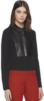 Thumbnail for your product : Gucci Leather & Silk Crepe De Chine Shirt