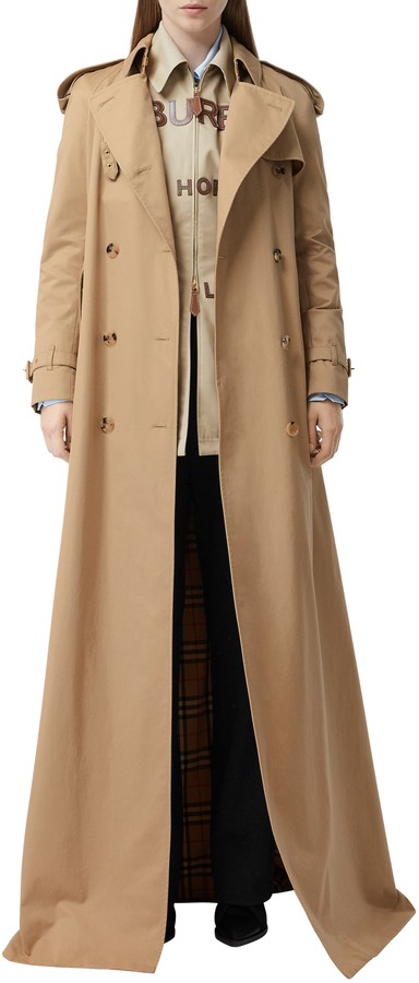 check lined trench coat