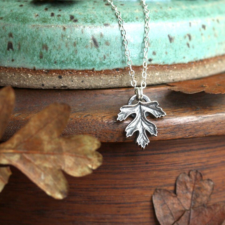 Etsy Silver Hawthorn Leaf Necklace Ogham Tree Charm Beltane Pendant Woodland Jewelry