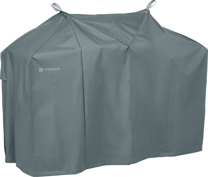 Classic Accessories Storigami Easy Fold Water-Resistant 64 Inch BBQ Grill Cover, Monument Grey