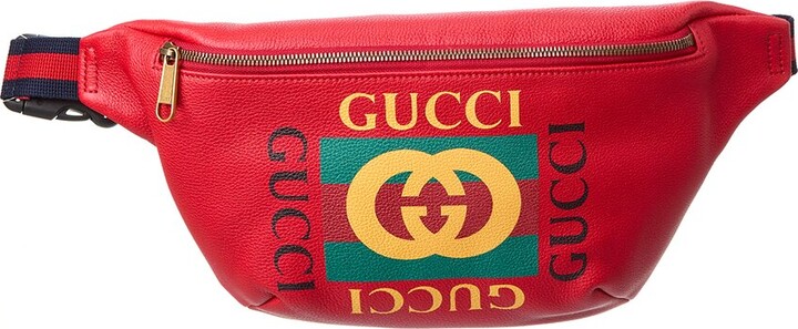 Gucci Logo Print Leather Belt Bag - ShopStyle