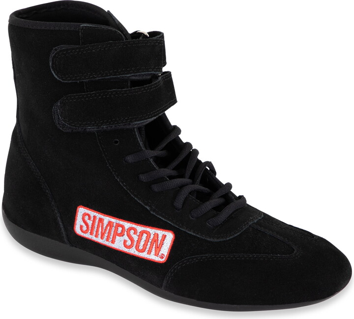 Simpson Racing 28105BK High Top Racing Shoes Adult Size 10.5 Black Pair
