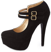 Thumbnail for your product : Charlotte Russe Double Mary Jane Platform Pumps