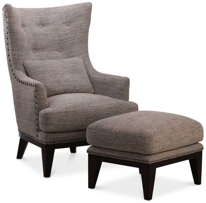 Furniture Closeout! Roselake Fabric Accent Chair & Ottoman Set, Created for Macy's ShopStyle