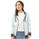 Thumbnail for your product : Board Angels Womens Striped Zip Through Hoodie Light Blue/White