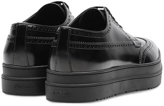 Prada Leather platform derby shoes