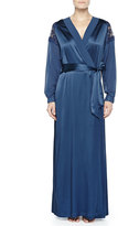 Thumbnail for your product : La Perla Ricamato Lace-Tulle Satin Robe, Blue
