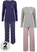 Thumbnail for your product : Sorbet Long Sleeve Pyjamas (2 Pack)