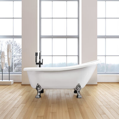 DREAMWERKS 67'' x 31'' Freestanding Soaking Fiberglass Bathtub