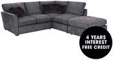 Thumbnail for your product : Ideal Home Lara Right-Hand Fabric Corner Chaise Sofa With Footstool