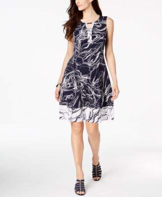 JM Collection Petite Sleeveless A-Line Dress, Created for Macy's