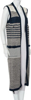 Thumbnail for your product : Chanel Striped Linen and Cashmere Knit Sleeveless Oversized Long Cardigan S