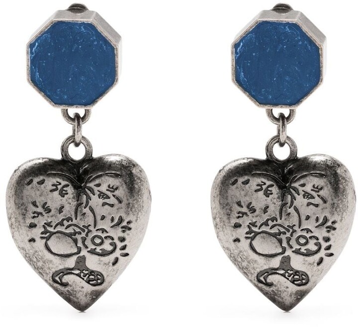 Drop Silver Heart Earrings | ShopStyle