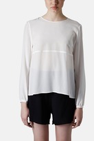 Thumbnail for your product : Topshop Tulle Back Silk Blouse