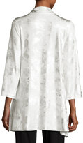 Thumbnail for your product : Caroline Rose Silver Cloud Drape-Knit Cardigan, White/Silver, Plus Size