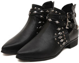Thumbnail for your product : Choies Black Cut Out Buckle Studs Boots