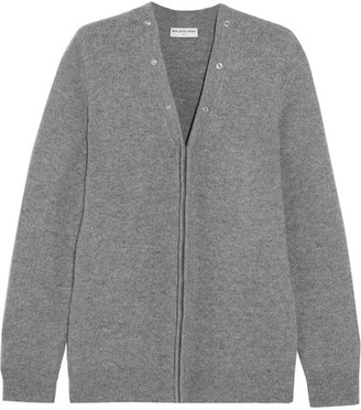 Balenciaga Convertible Stretch Wool-blend Cardigan - Gray