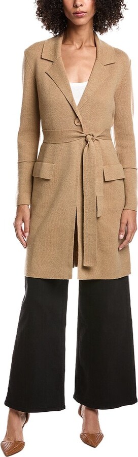 Forte Cashmere Wool & Cashmere-Blend Double Knit Cardigan