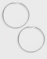 Thumbnail for your product : Missguided drop hoop diamante earrings in silver