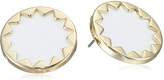 Thumbnail for your product : House Of Harlow Sunburst -Plated and White Leather Button Earrings